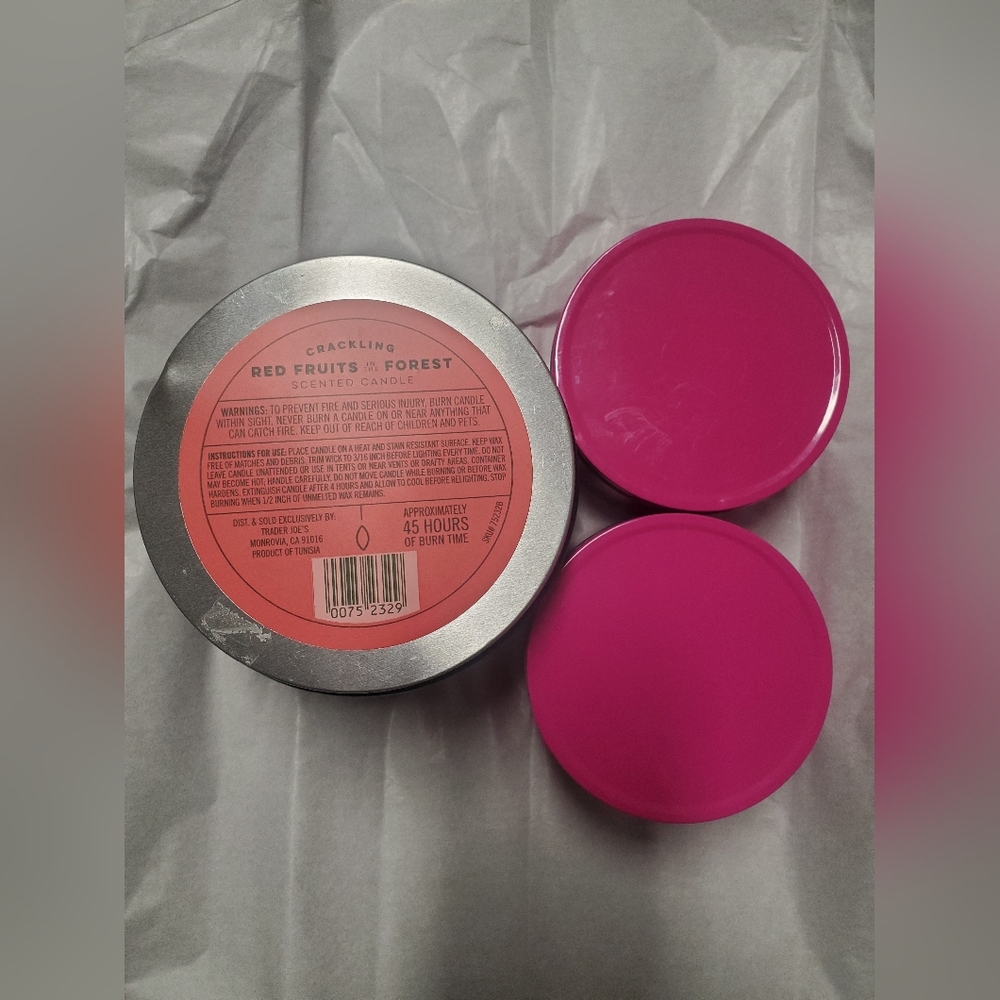 Trader Joe's Red Fruits In The Forest and Salted Caramel Candle Set - Picture 3 of 3